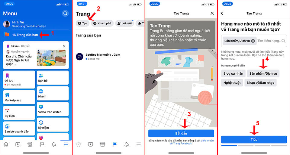 cách tạo fanpage điện thoại