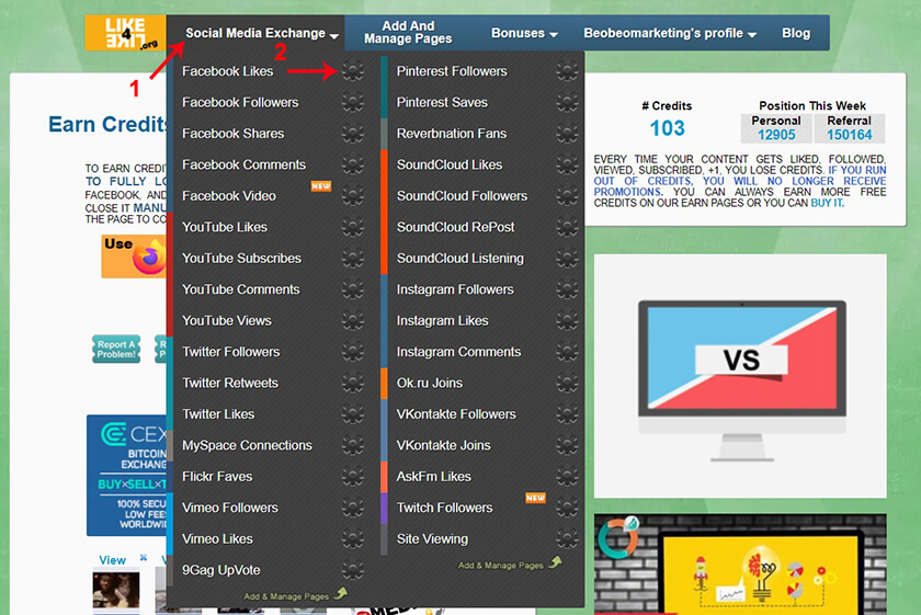 cách trao đổi like