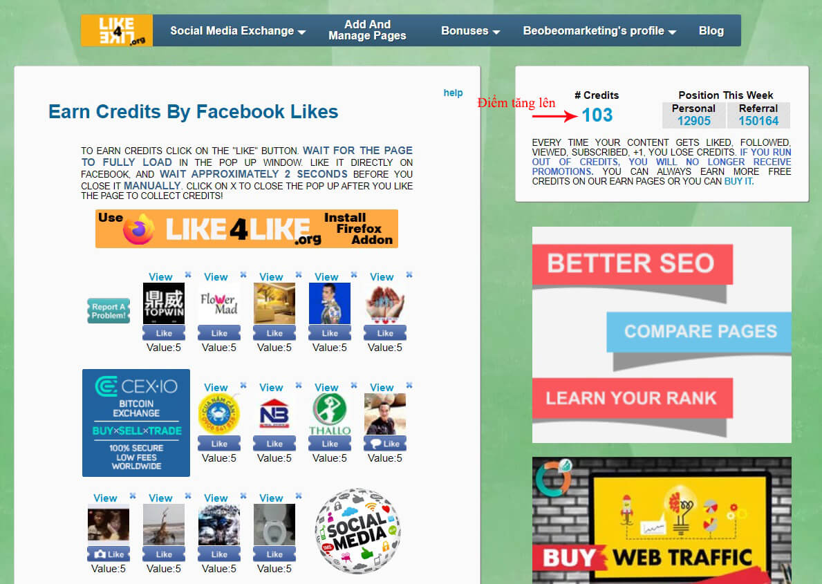 trao đổi like page facebook