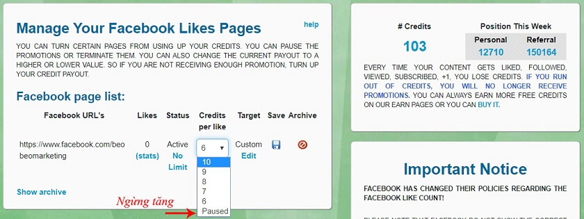 trao đổi like trên facebook