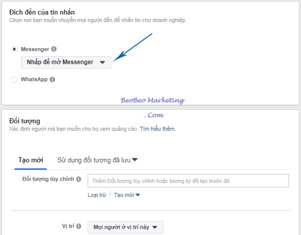 cách chạy quảng cáo facebook messenger
