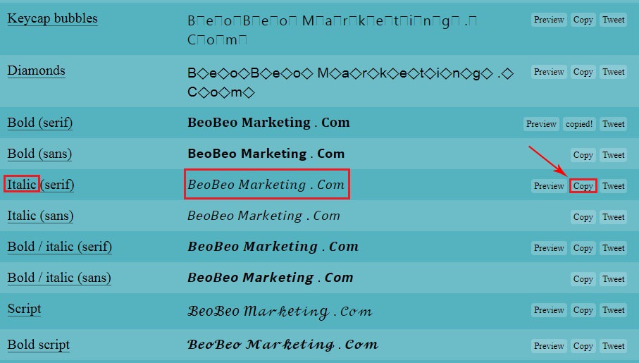 Cách viết chữ in nghiêng trên Facebook