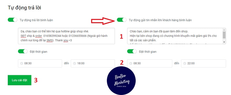 cài đặt bình luận trên facebook