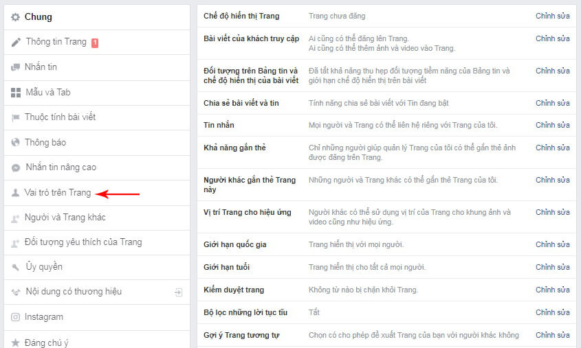 cấp quyền admin cho fanpage