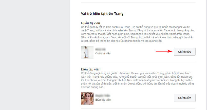 cấp quyền quản trị page