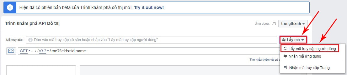 lấy token facebook