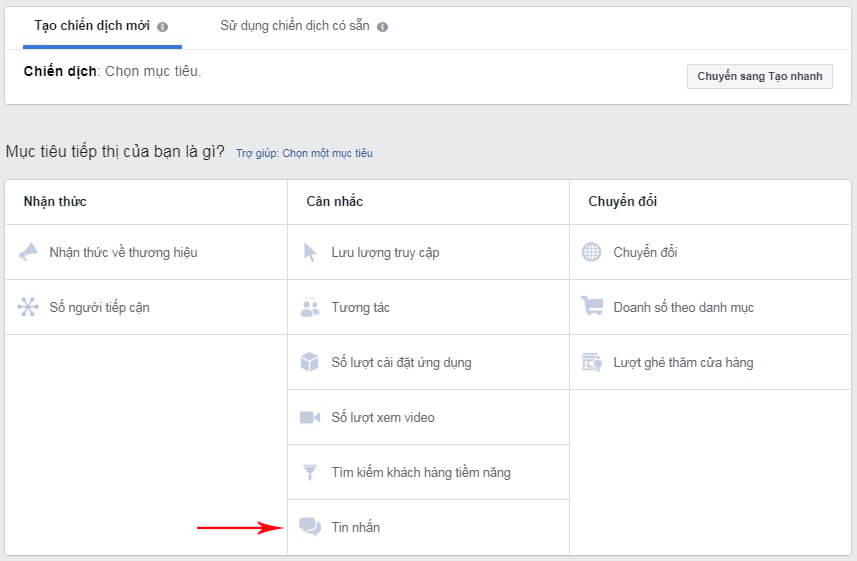 quảng cáo messenger facebook