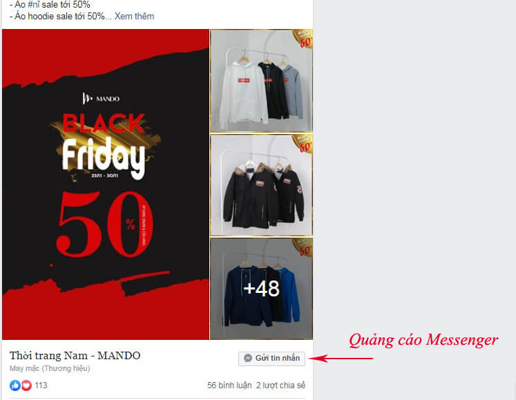 quảng cáo messenger trên facebook