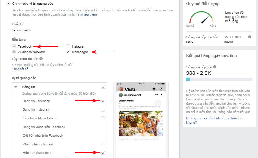 quảng cáo tin nhắn facebook