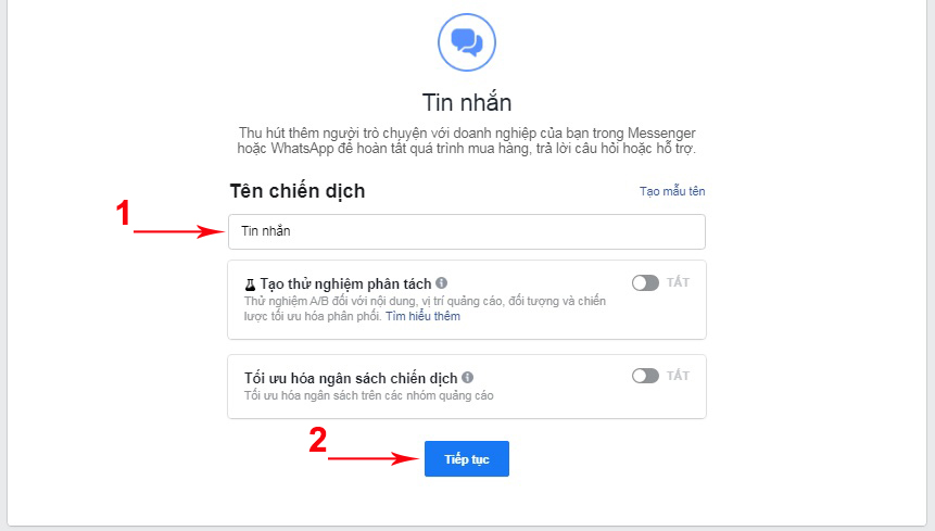 quảng cáo facebook messenger