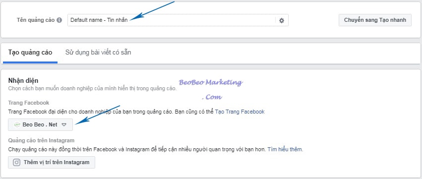 quảng cáo messenger