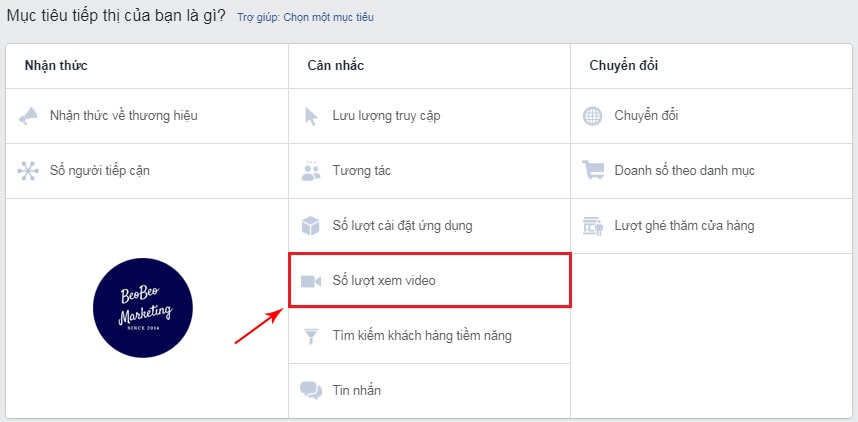 quảng cáo video fb