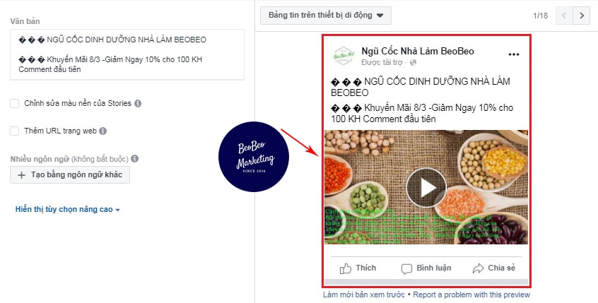 tạo video quảng cáo facebook