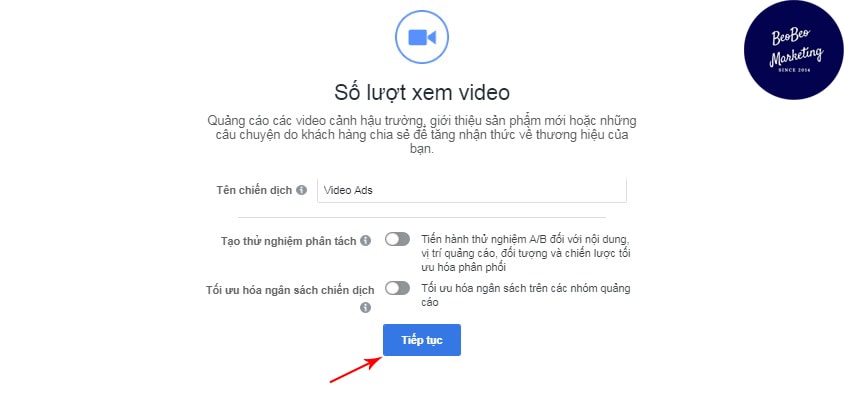 quảng cáo video trên fb