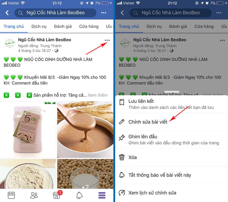 thay đổi ảnh bài viết không mất like