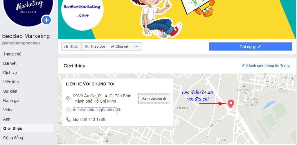 thêm bản đồ fanpage