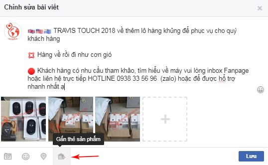 thêm nút tin nhắn vào bài post