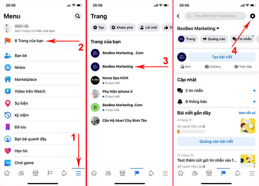 thêm quản trị viên cho page bằng điện thoại