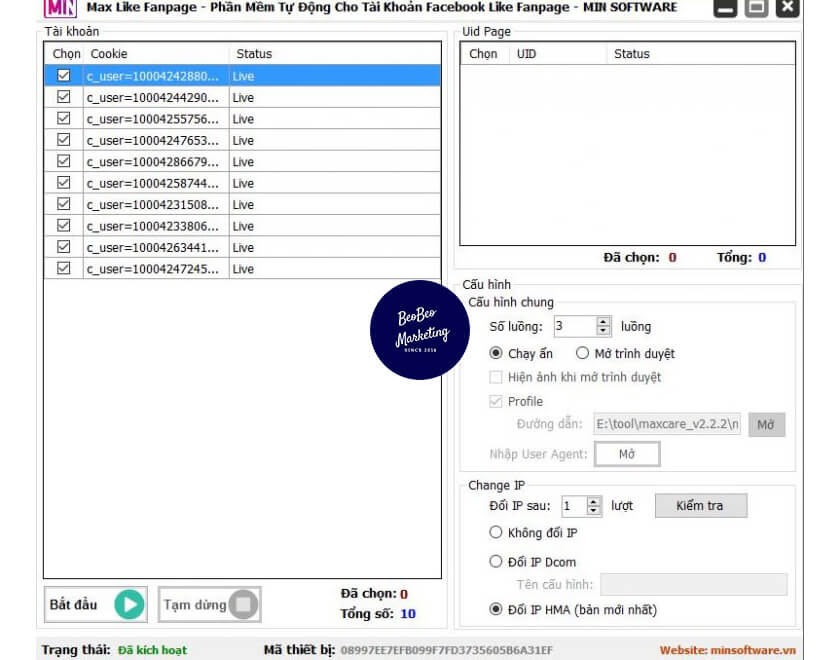 ứng dụng tăng like fanpage