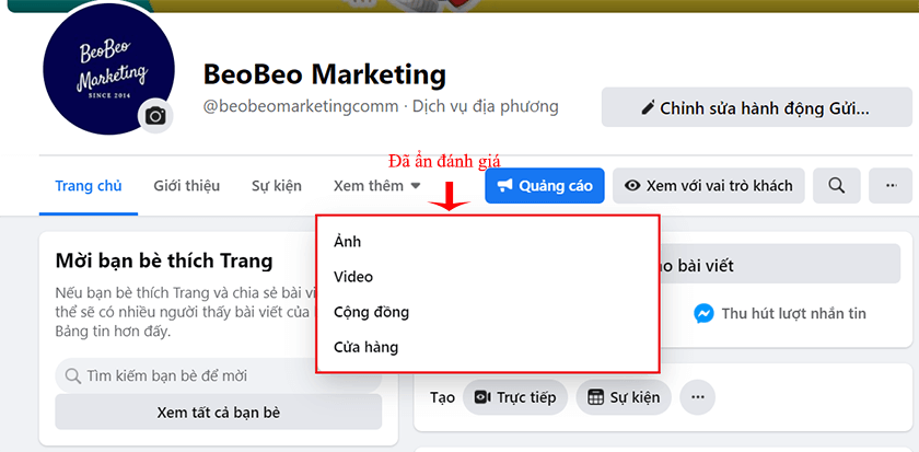 xóa đánh giá xấu trên fanpage