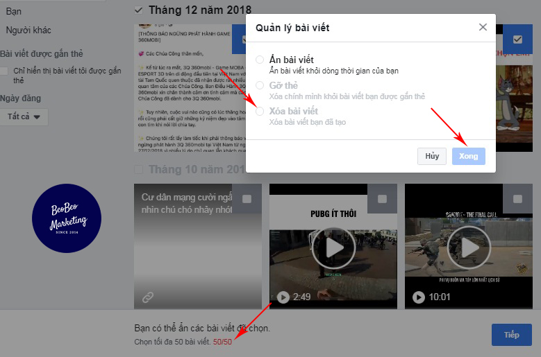 cách xóa tất cả bài viết trên facebook