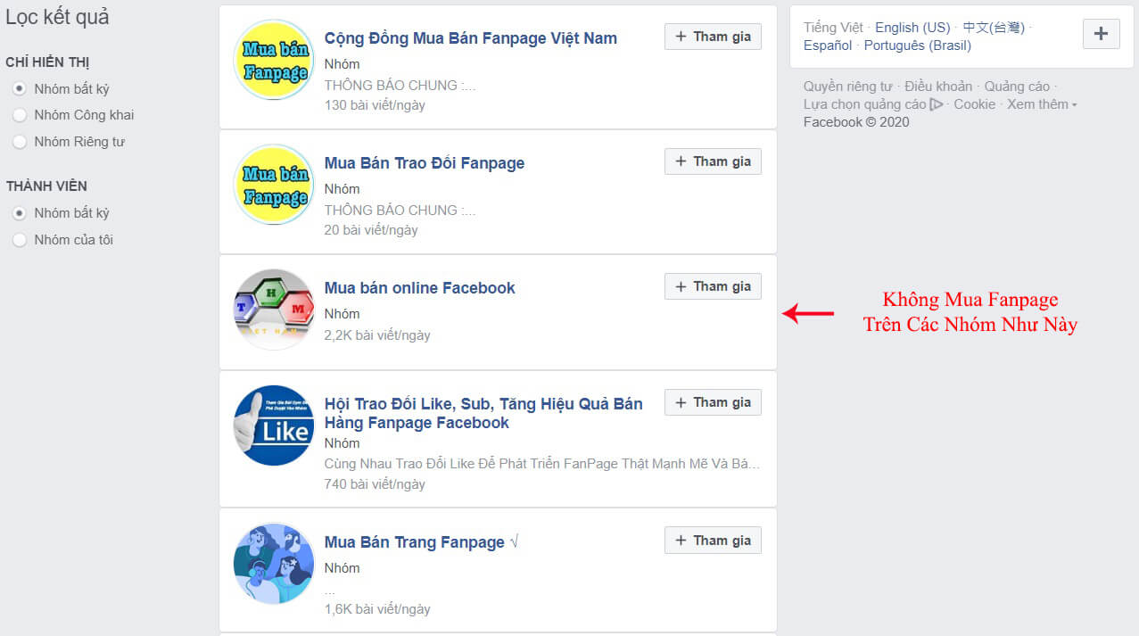 hướng dẫn mua fanpage an toàn
