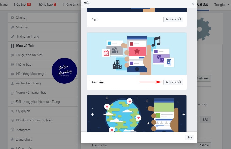 Thay đổi mẫu fanpage trên facebook