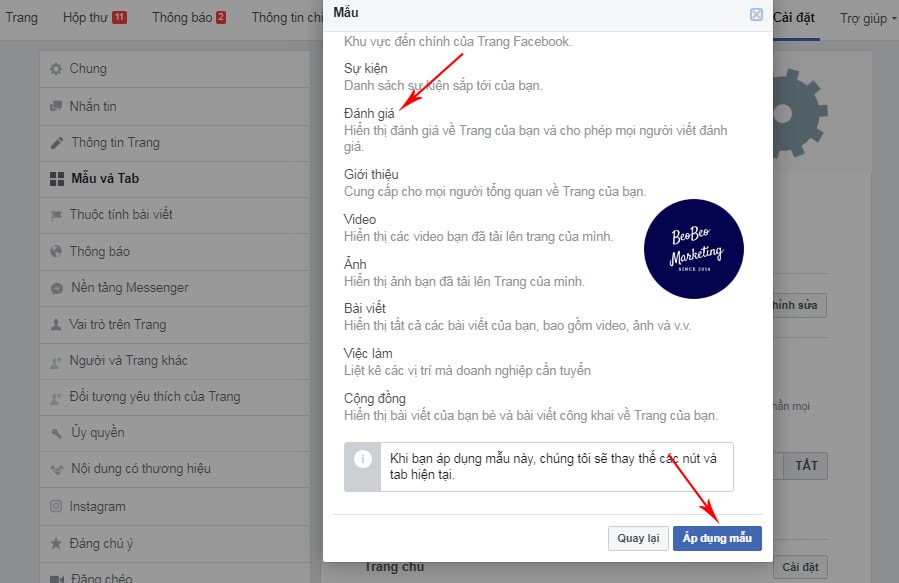 Chỉnh sửa mẫu facebook