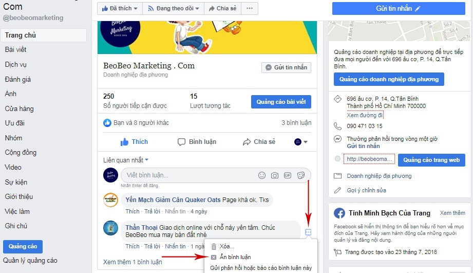 cách chặn người khác xem fanpage