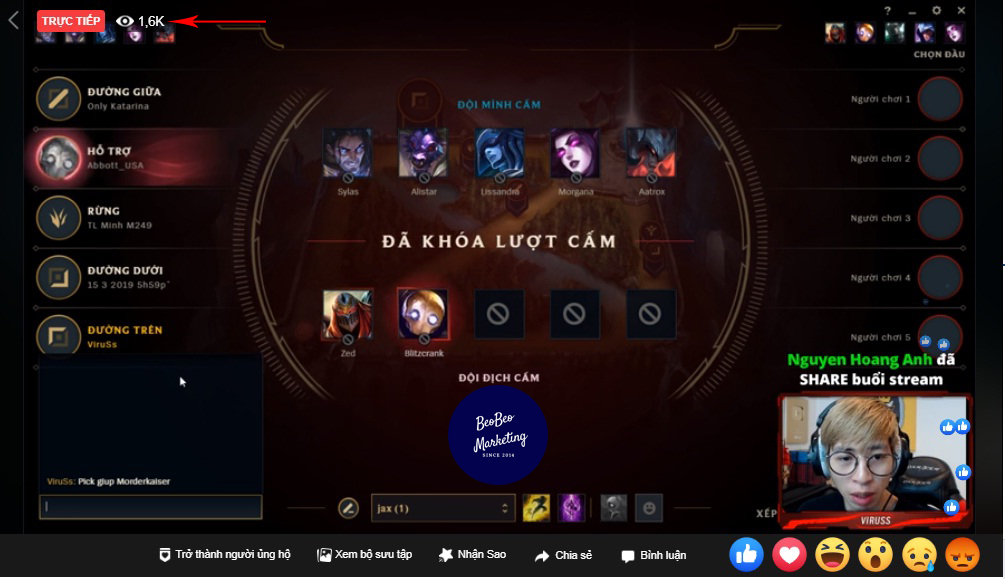 tăng mắt livestream