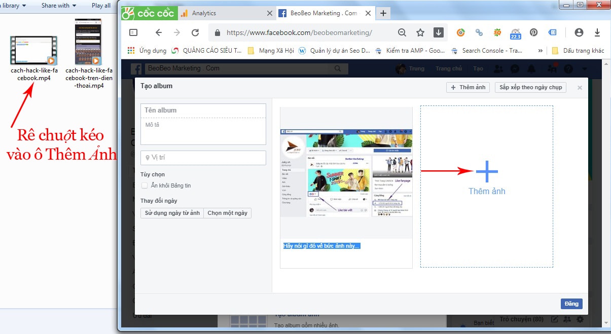 cách đăng ảnh và video cùng lúc lên fanpage