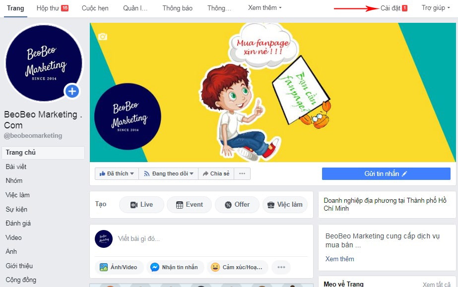 chuyển đổi mẫu fanpage