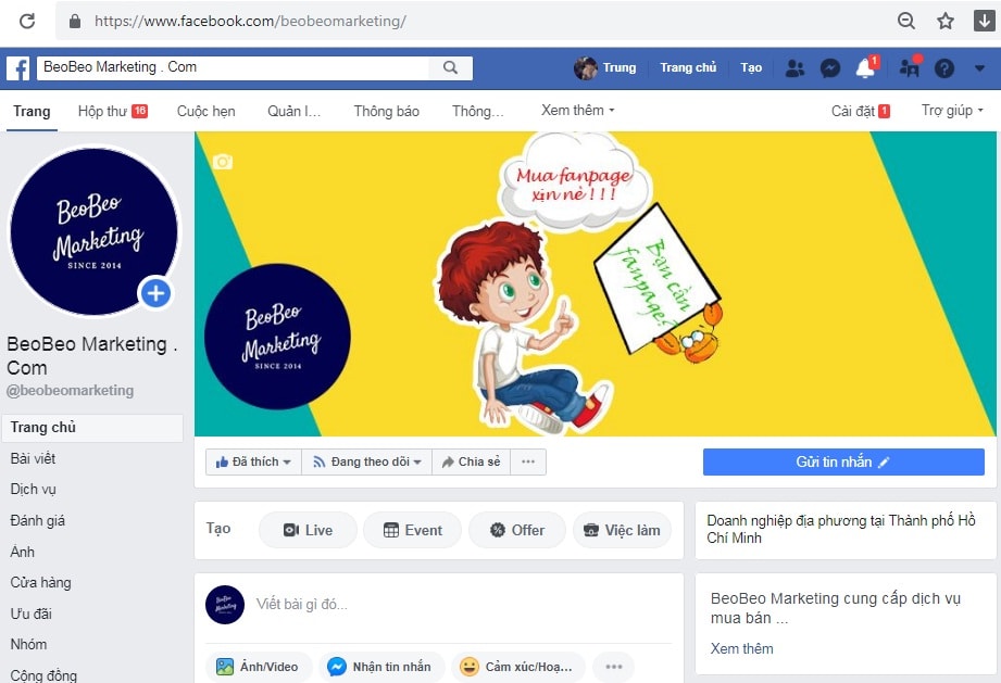 Điều kiện tạo tên người dùng fanpage