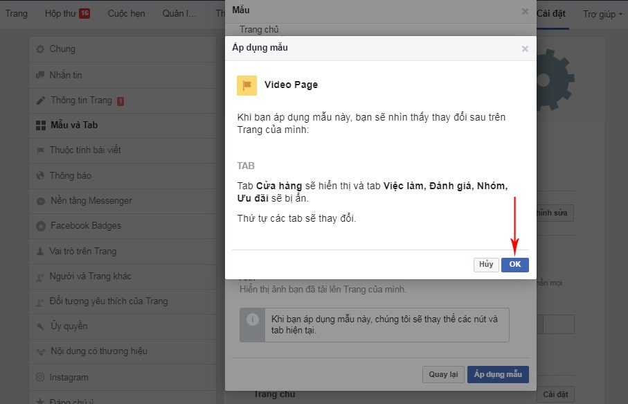 đổi mẫu page facebook