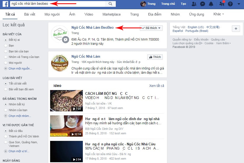 tìm không được fanpage trên facebook
