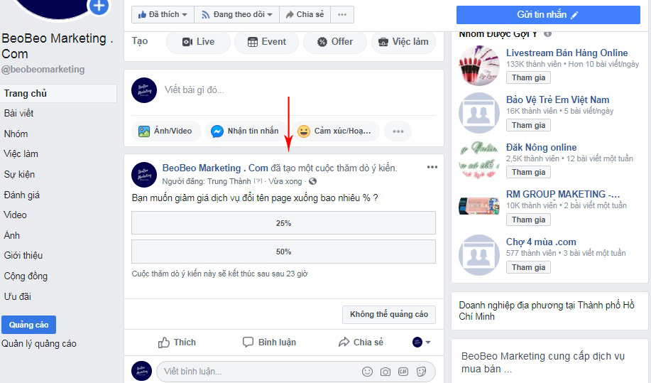 cách làm vote trên facebook