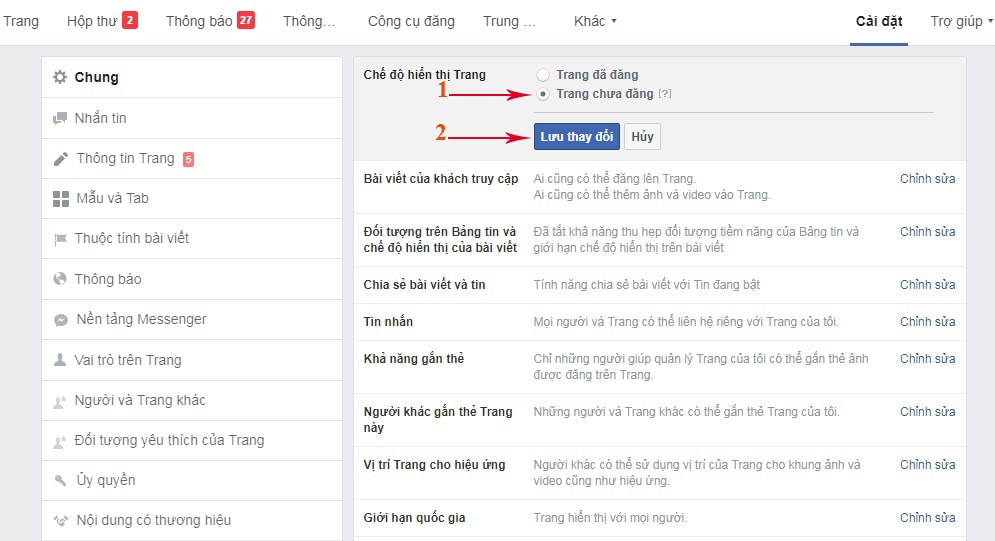 thay độ chế độ đăng trang