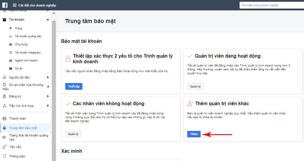 thêm quản trị viên khác
