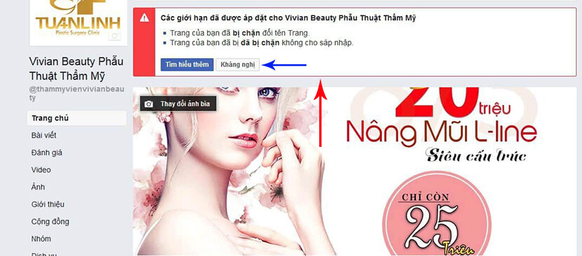 cách kháng nghị fanpage bị hủy đăng