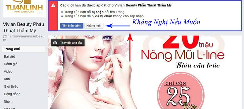 fanpage bị chặn đăng bài