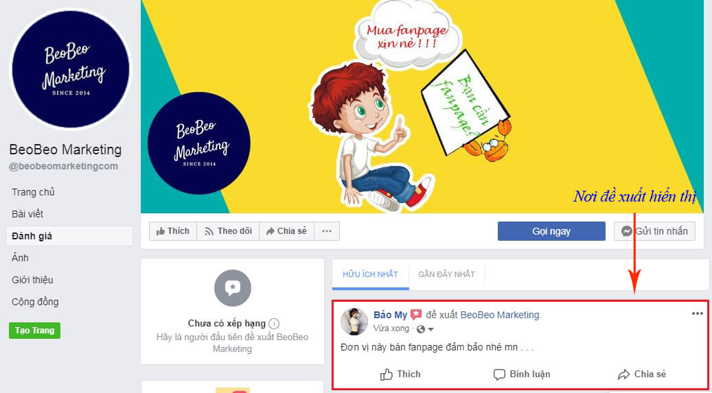 cách đánh giá 5 sao trên facebook