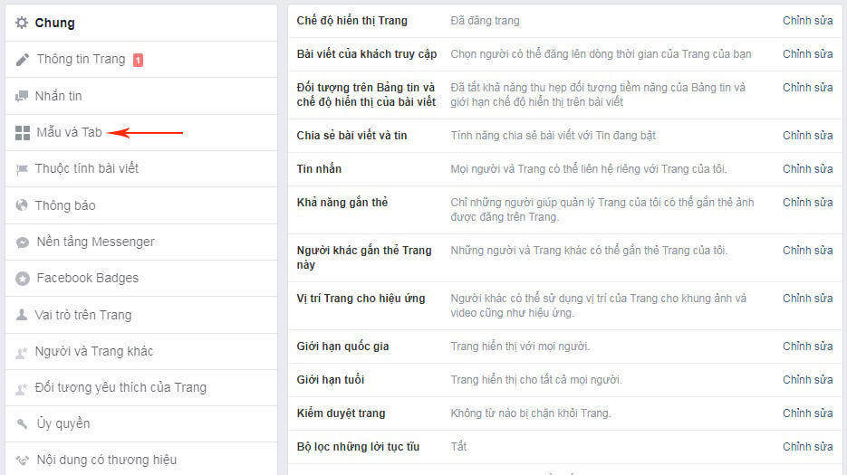 cách mở đánh giá cho fanpage