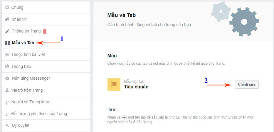 thay đổi mẫu giao diện fanpage