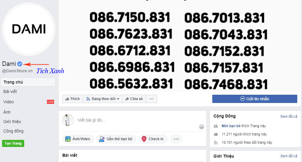 thuê page tích xanh