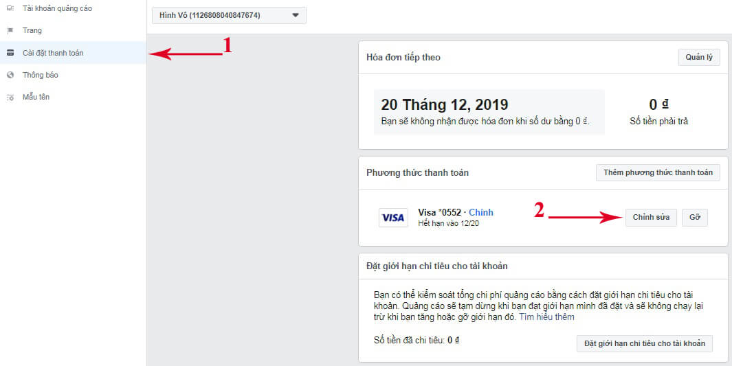 hướng dẫn thanh toán quảng cáo Facebook