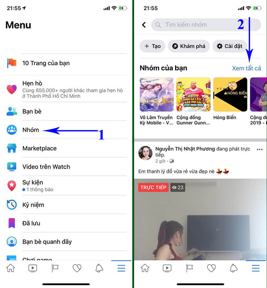xem tất cả các nhóm đã tham gia trên facebook