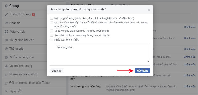 cách ẩn fanpage trên facebook