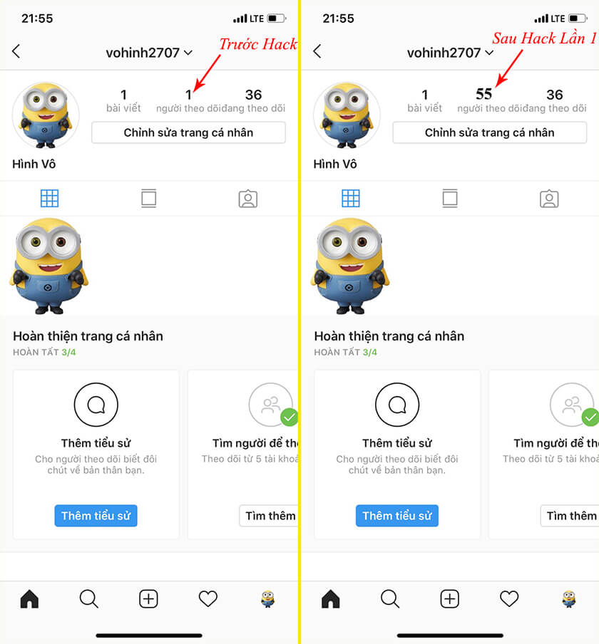 cách hack follow trên instagram