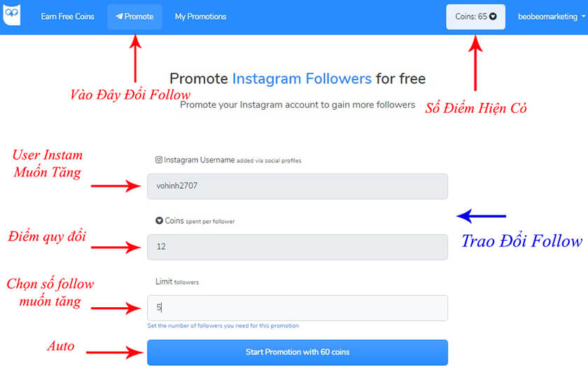 trao đổi follow instagram