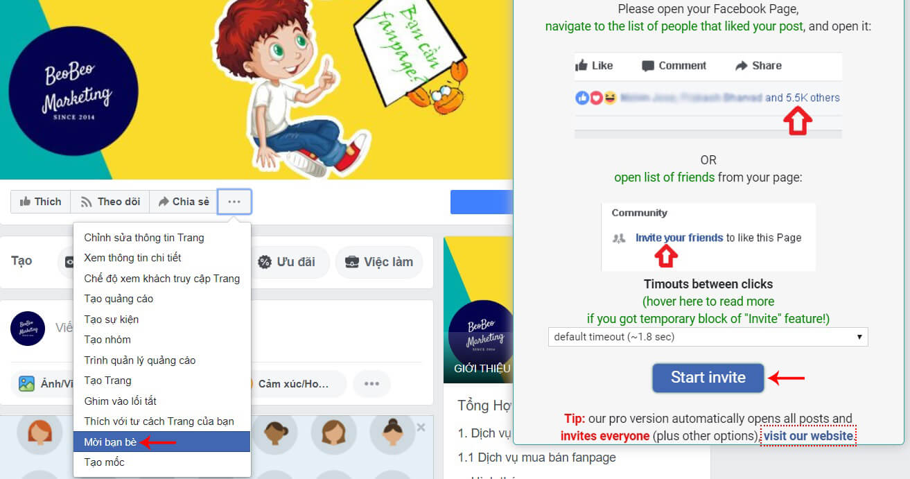 auto mời bạn bè like fanpage